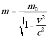 Einstein's relativistic
                                        mass formula